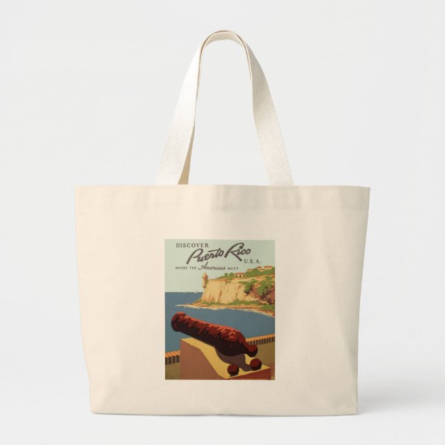 Grand Tote Bag Découvrez Porto Rico (Devant)