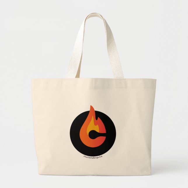 Grand Tote Bag DÉFI DE L'ÉGLISE Flamme orange (Devant)