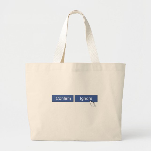 Grand Tote Bag Demande d'ami de Facebook (Devant)