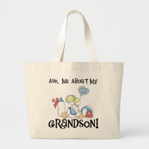 Grand Tote Bag Demander à propos de mes tee-shirts et cadeaux pou
