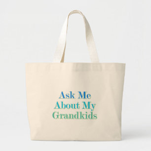 Grand Tote Bag Demandez-moi ce que pensent mes petits-enfants