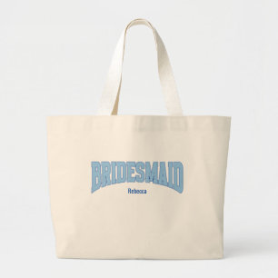 Grand Tote Bag Demoiselle d'honneur Navy + Bleu Faux Paillettes