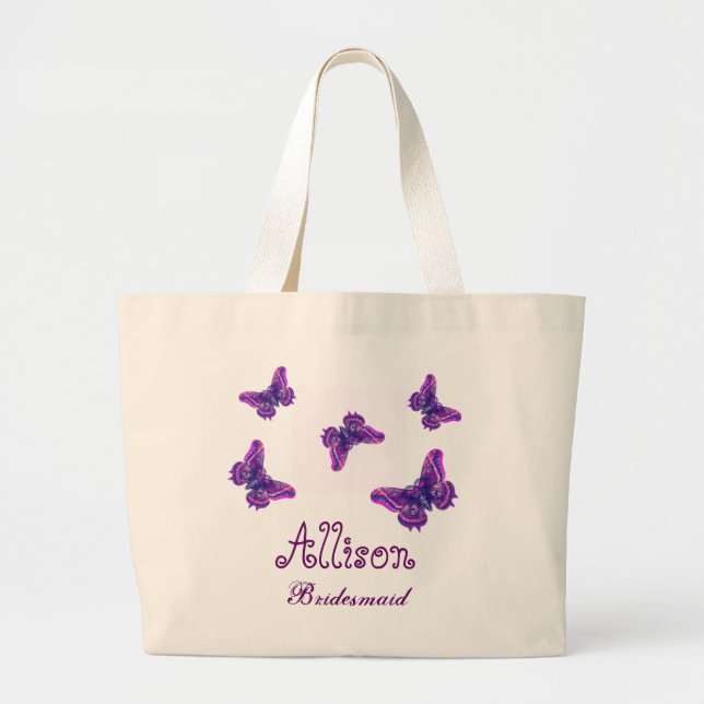 Grand Tote Bag Demoiselle d'honneur nommée personnalisée par (Devant)