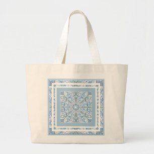 Grand Tote Bag Dentelle en céramique bleu clair