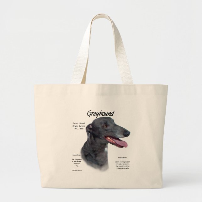 Grand Tote Bag Design d'histoire Greyhound (Devant)