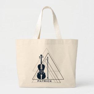 Grand Tote Bag Designer moderne de Mini-Marine Blue & White Violi