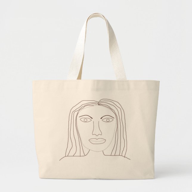 Grand Tote Bag dessin abstrait fille (Devant)