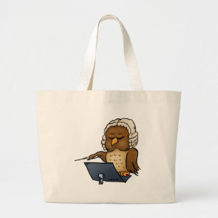 Grand Tote Bag Dessin animé drôle de chef d'orchestre chouette