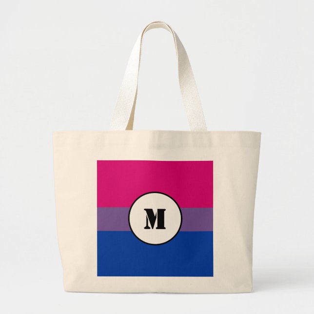 Grand Tote Bag Dessin de bisexualité personnalisé (Devant)
