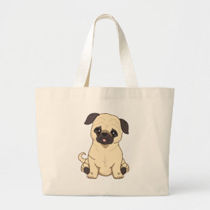 Grand Tote Bag Dessin de carlin par l'édition limitée de Pablo