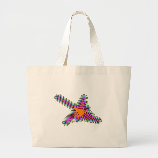 Grand Tote Bag Dessin de Nazca Hummingbird Pérou (Devant)