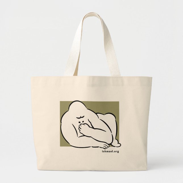 Grand Tote Bag Dessin de trait d'Ismael. (Devant)