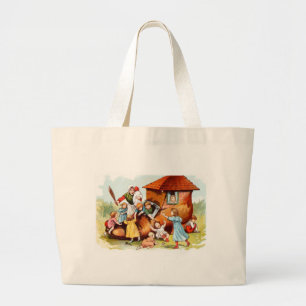 Grand Tote Bag Dessin vintage : La femme qui vit dans une