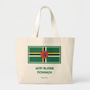 Grand Tote Bag DIEU BÉNISSE DOMINICA Patriotique Drapeau domi
