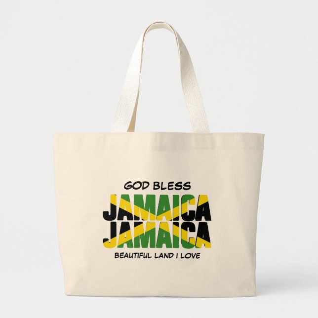 Grand Tote Bag DIEU BÉNISSE JAMAICA Drapeau (Devant)