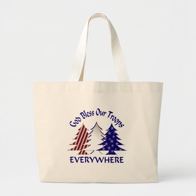 Grand Tote Bag Dieu bénisse nos troupes (Devant)