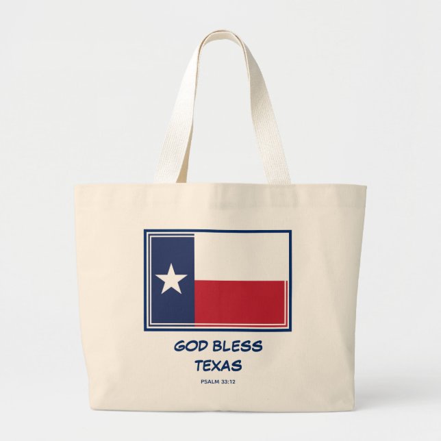 Grand Tote Bag DIEU BÉNISSE TEXAS Drapeau texan patriotique (Devant)