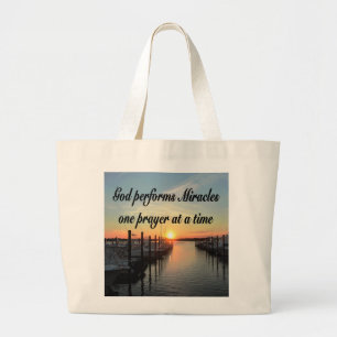 GRAND TOTE BAG DIEU FAIT DES MIRACLES UNE PRIÈRE À LA FOIS