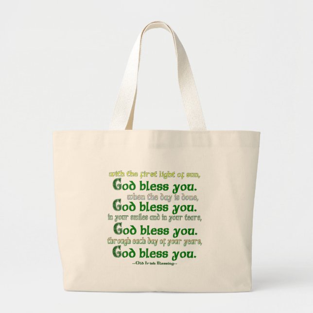 Grand Tote Bag Dieu te bénisse (Devant)