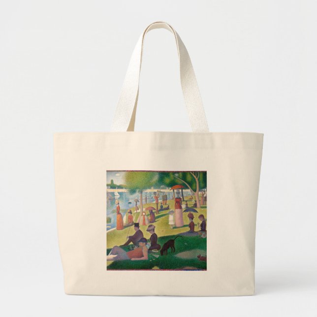 Grand Tote Bag Dimanche sur La Grande Jatte Seurat Peinture (Devant)