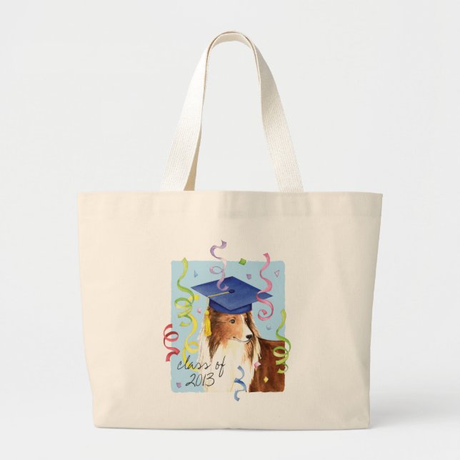 Grand Tote Bag Diplômé de Sheltie (Devant)