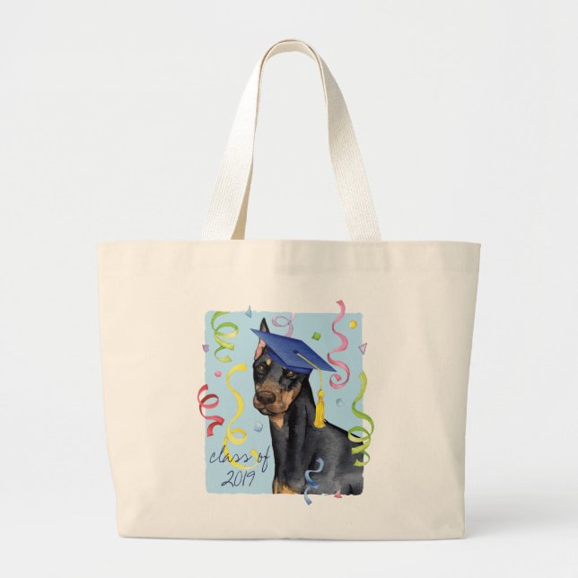 Grand Tote Bag Doberman Pinscher Graduate (Devant)