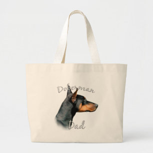 Grand Tote Bag Doberman Pinscher (noir) Papa 2