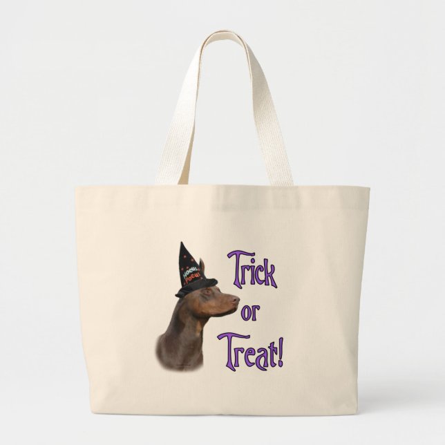 Grand Tote Bag Doberman Pinscher (rouge) Trick (Devant)