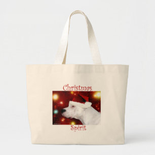 Grand Tote Bag Dogo Argentino Christmas Spirit