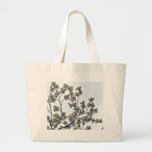 Grand Tote Bag Dogwood à fleurs blanches