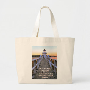 Grand Tote Bag Double Point Lighthouse, Arrowsic Island, Maine