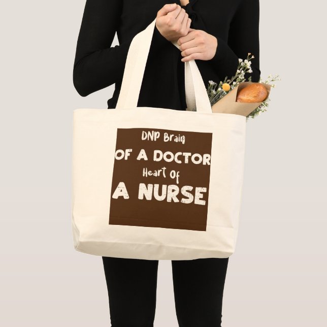 Grand Tote Bag Dr DNP Cerveau D'Un Docteur Coeur D'Une Infirmière (Devant (produit))