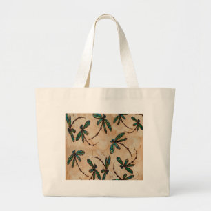 Grand Tote Bag Dragonflies Crème rustique