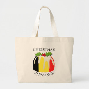 Grand Tote Bag DRAPEAU BELGIQUE DU Pudding DE Noël