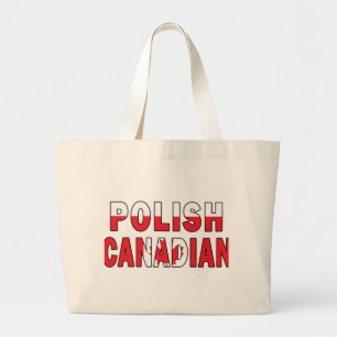 Grand Tote Bag Drapeau canadien polonais
