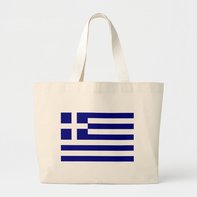 Grand Tote Bag Drapeau de la Grèce (Devant)