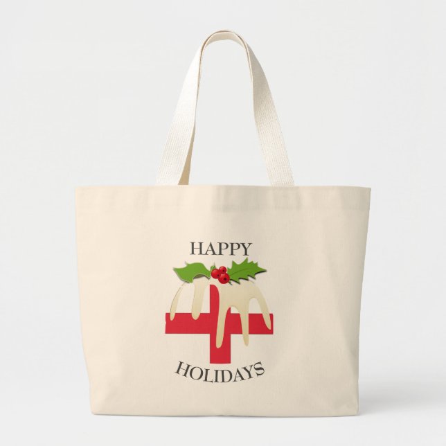 Grand Tote Bag DRAPEAU DE Noël ANGLAIS (Devant)