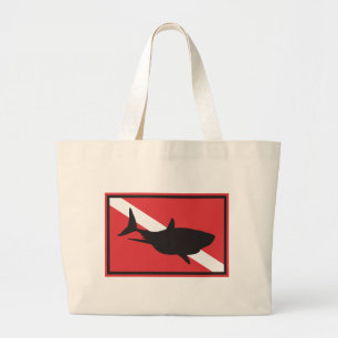 Grand Tote Bag Drapeau de plongée de requin