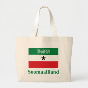 Grand Tote Bag Drapeau de Somaliland avec le nom dans le Somalien