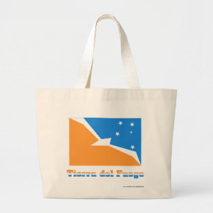 Grand Tote Bag Drapeau de Terre de Feu avec le nom