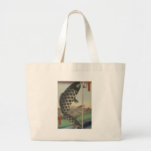 Grand Tote Bag Drapeau du Festival japonais du poisson Koi Hirosh