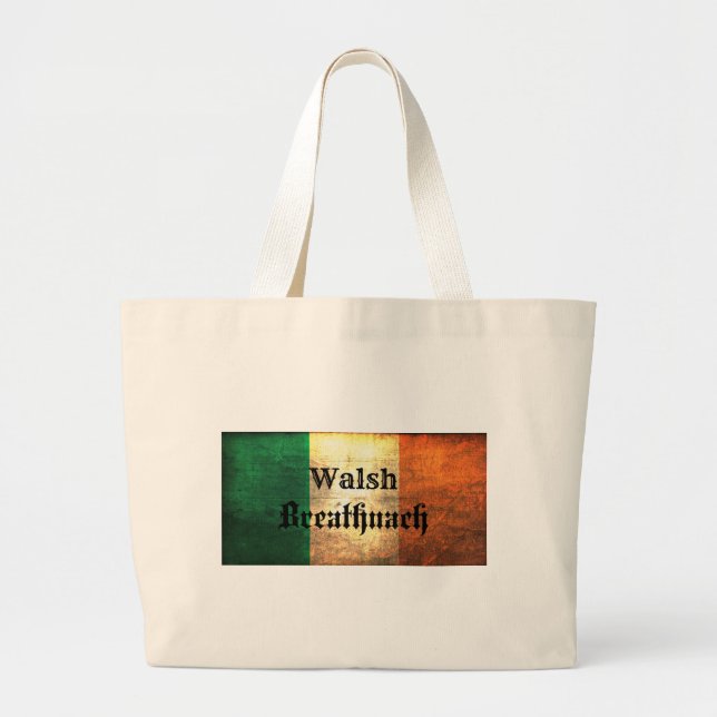 Grand Tote Bag Drapeau irlandais Walsh (Devant)