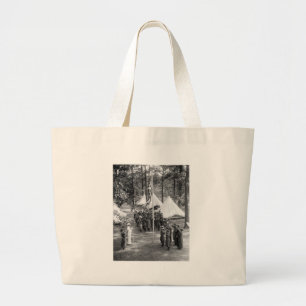 Grand Tote Bag Drapeau-Relèvement de fille scout : 1919