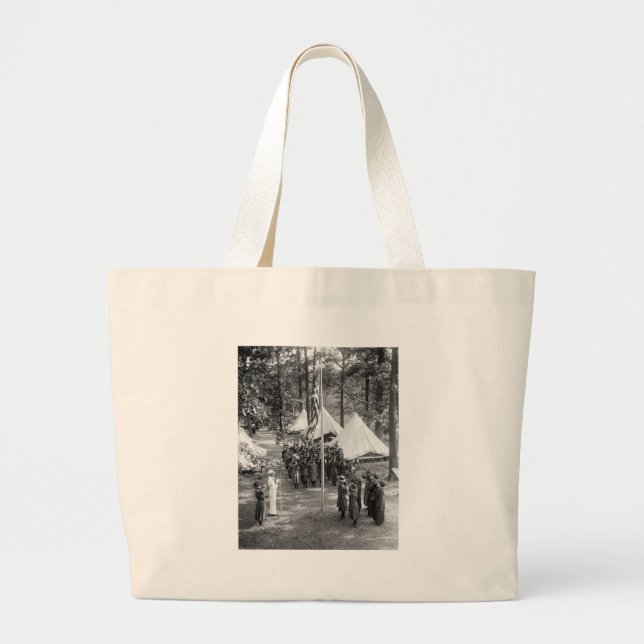 Grand Tote Bag Drapeau-Relèvement de fille scout : 1919 (Devant)