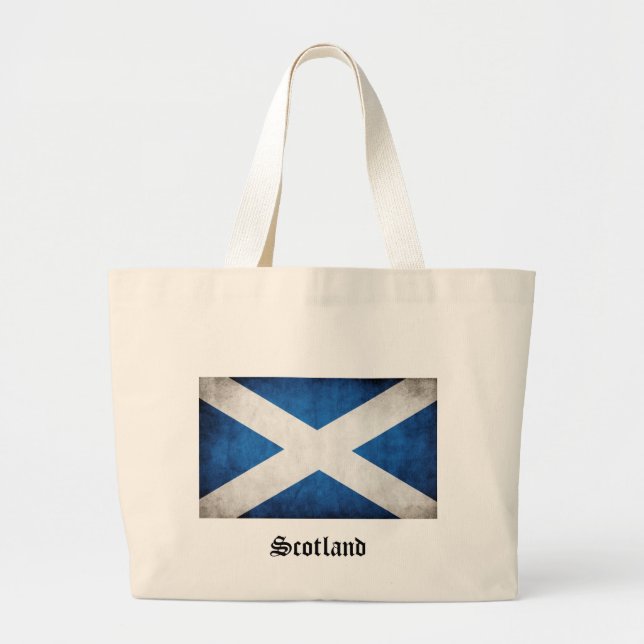 Grand Tote Bag Drapeau Scotland Grunge (Devant)