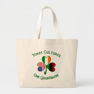 Grand Tote Bag Drapeau Shamrock Irlandais Afro-Américain Personna