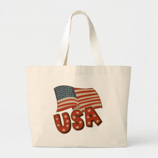 Grand Tote Bag Drapeau vintage de l'Amérique