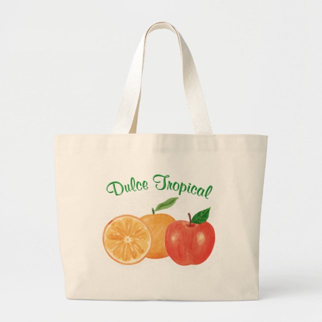 Grand Tote Bag Dulce Tropical: naranja y manzana (Devant)