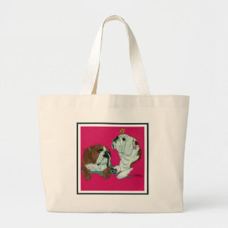 Grand Tote Bag Duo anglais de bouledogue