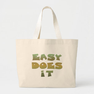Grand Tote Bag Easy It Recovery Slogan Citation Vert Or Texte